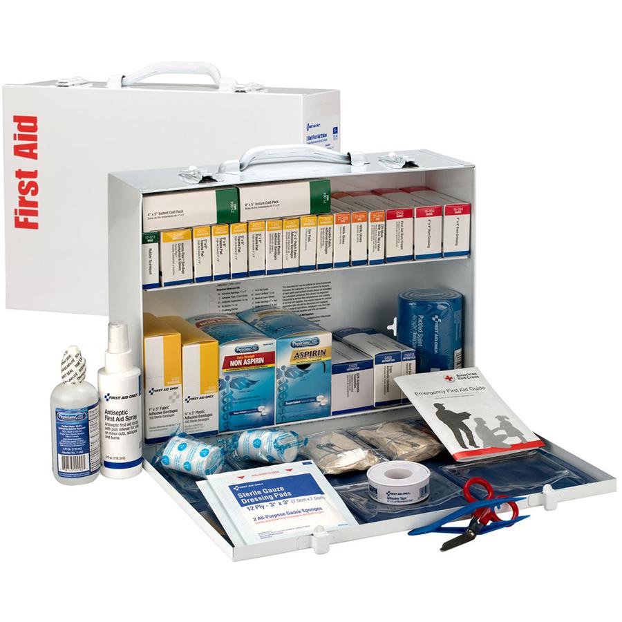 First Aid Only 2-Shelf First Aid Cabinet with Medications - ANSI Compliant - 446 x Piece(s) For 75 x Individual(s) - 11" Height x 15.3" Width x 4.5" Depth Length - Steel Case - 1 Each. Picture 6