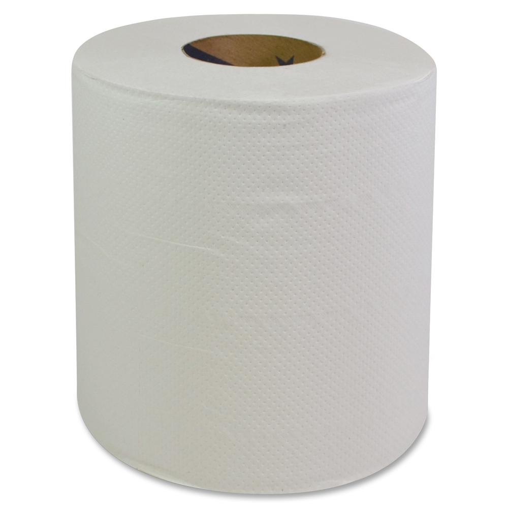 GCN Center Pull Dispenser Paper Towels - 2 Ply - 360 Sheets/Roll - White Per Pack - 6 / Carton. Picture 2