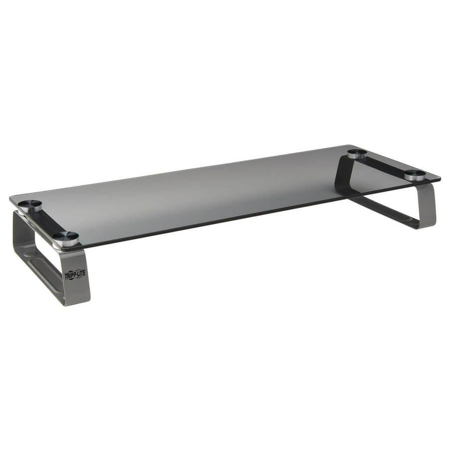 Tripp Lite by Eaton Universal Monitor Riser Stand Glass Computer Laptop Printers 3" - 40 lb Load Capacity - 3.2" Height x 22" Width x 8.3" Depth - Desktop - Tempered Glass, Brushed Aluminum. Picture 8