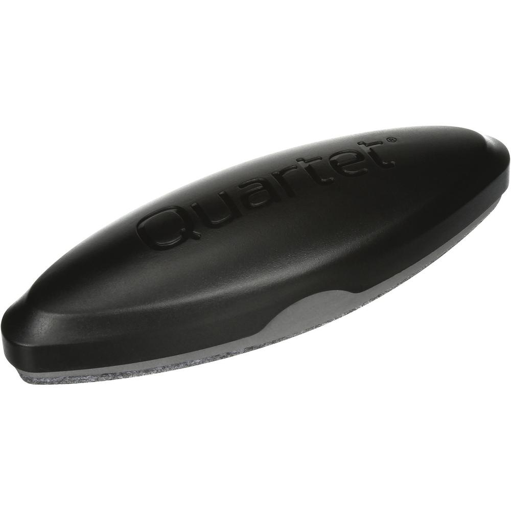 Quartet Magnetic 2-in-1 Eraser - 2" Width x 6.50" Length - Used as Ink Remover, Dust Remover, Spot Remover - Magnetic, Comfortable Grip - Black - Felt, Foam - 1Each. Picture 2