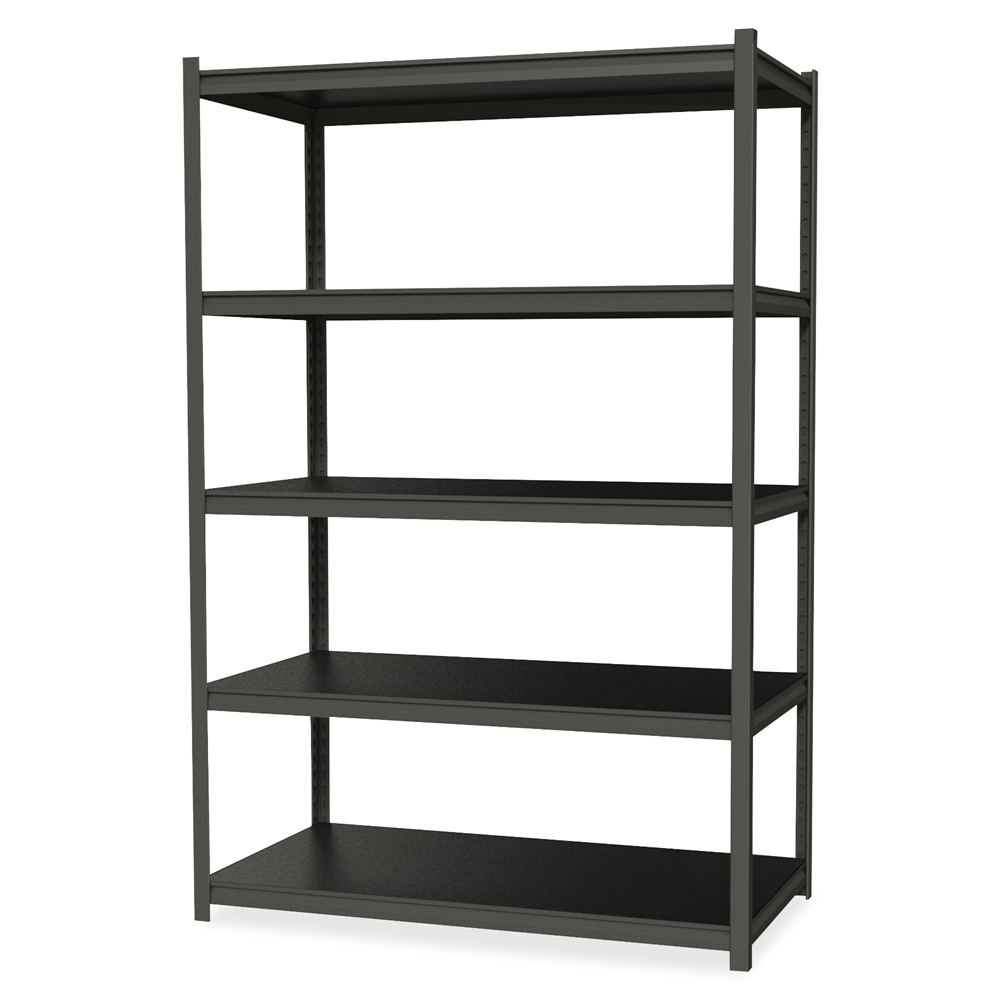 Iron Horse Riveted Steel Shelving 5-Shelf Unit, 18Dx36Wx72H, Gunmetal Gray/Black. Picture 2
