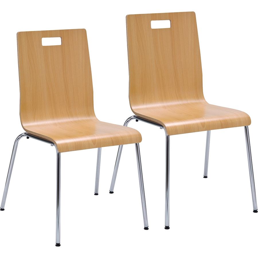 Lorell Bentwood Cafe Chairs - Steel Frame Material - Natural - Plywood, Bentwood - 2 / Carton. Picture 4