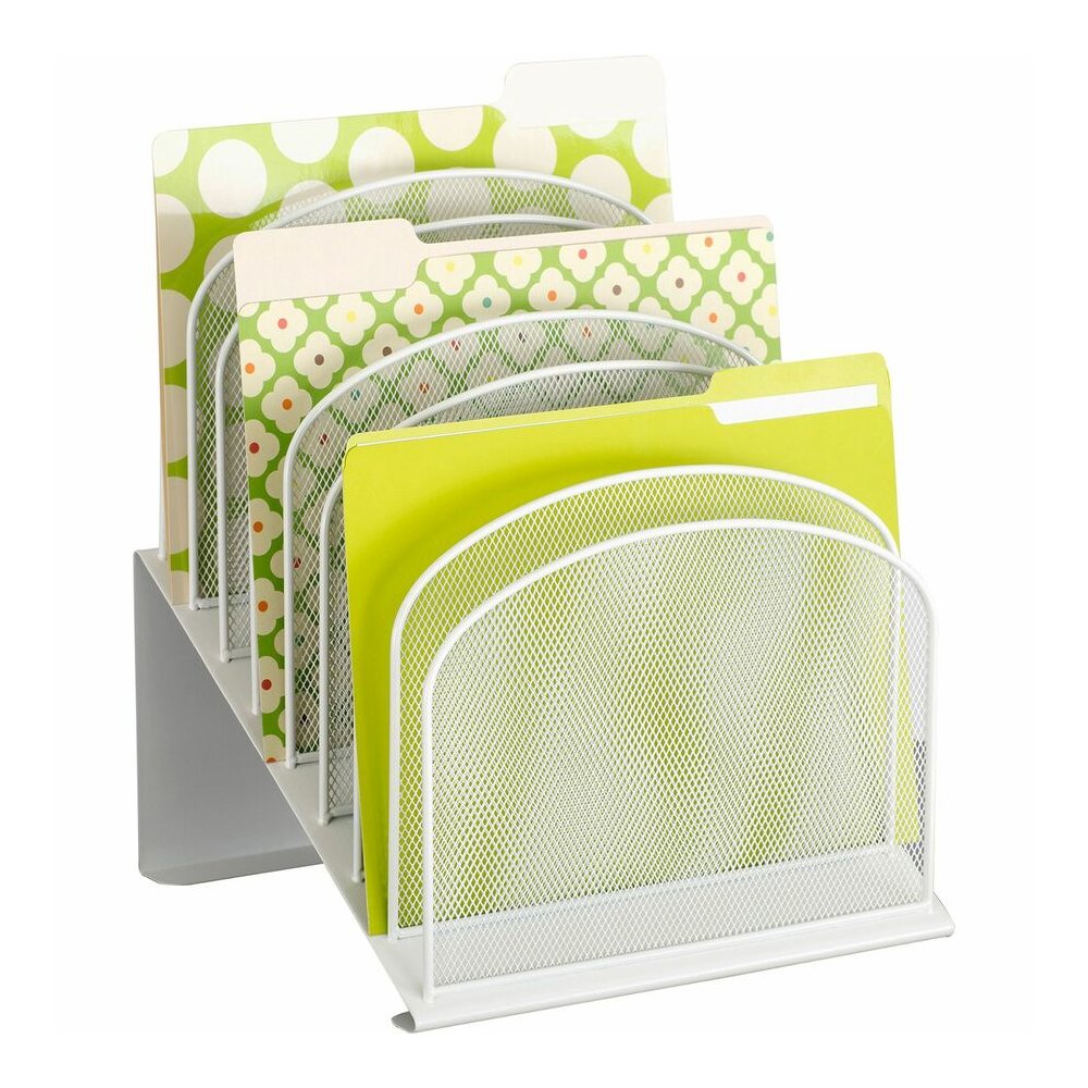 Safco Onyx Wire Mesh Desktop Organizer - 8 Tier(s) - Compartment Size : 1" - 14" Height x 11.75" Width x 10.75" Depth - Desktop - White - Steel - 1 Each. Picture 3
