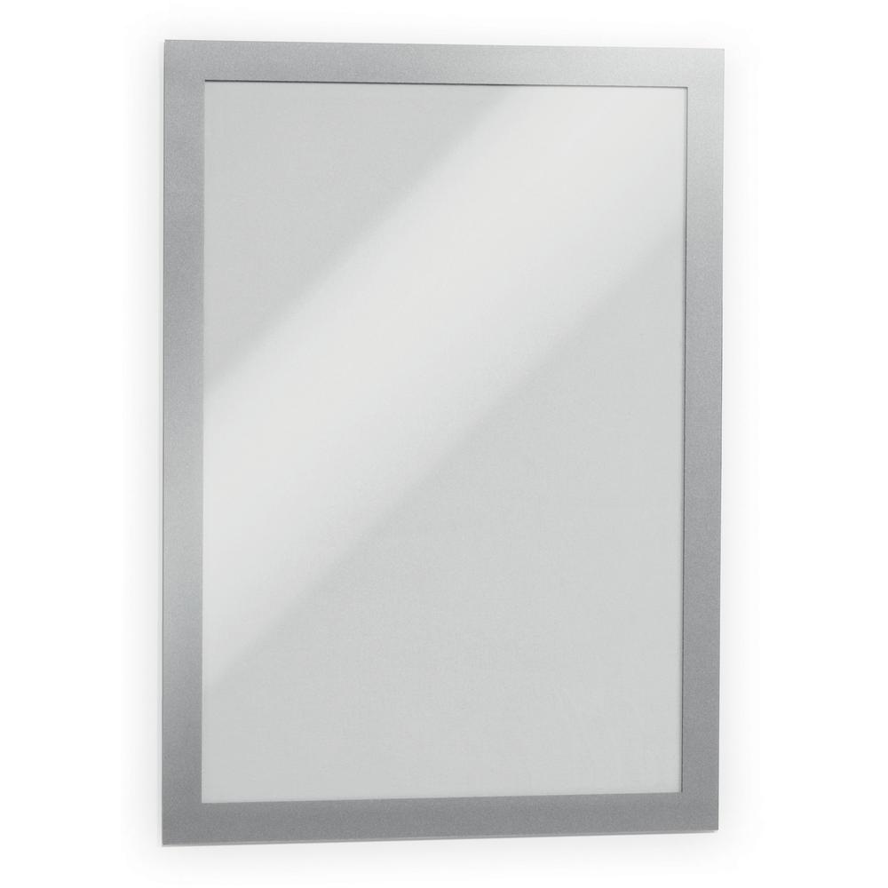 DURABLE&reg; DURAFRAME&reg; Self-Adhesive Magnetic Letter Sign Holder - Horizontal or Vertical, 9.5" x 12" Frame Size - Holds 8.5" x 11" Insert, 2 -Pack, Silver. Picture 5