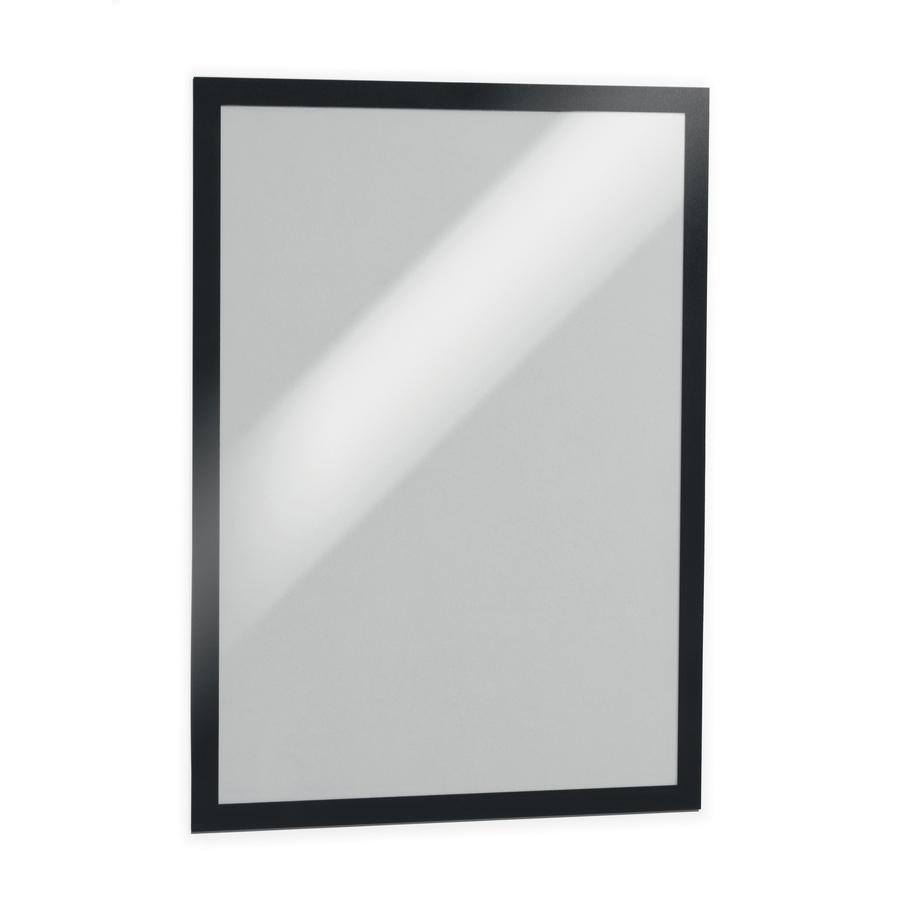 DURABLE&reg; DURAFRAME&reg; Self-Adhesive Magnetic Tabloid Sign Holder - Horizontal or Vertical, 12.25" x 18" Frame Size - Holds 11" x 17" Insert, 2 -Pack, Black. Picture 3