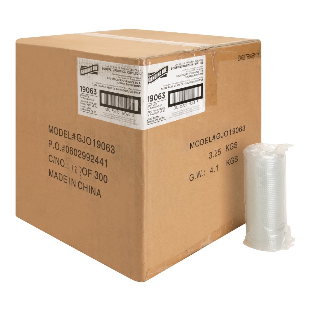 Genuine Joe Portion Cup Lid - Transparent, Clear - 50/Bag - 50 / Carton. Picture 7