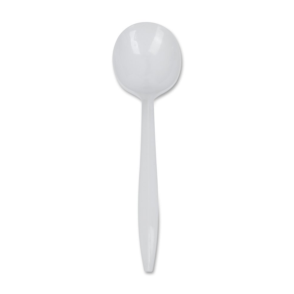 Genuine Joe Medium-Weight Soup Spoon - 1 Piece(s) - Soup Spoon - 1 x Soup Spoon - Disposable - Polypropylene - White - 1 Carton. Picture 6