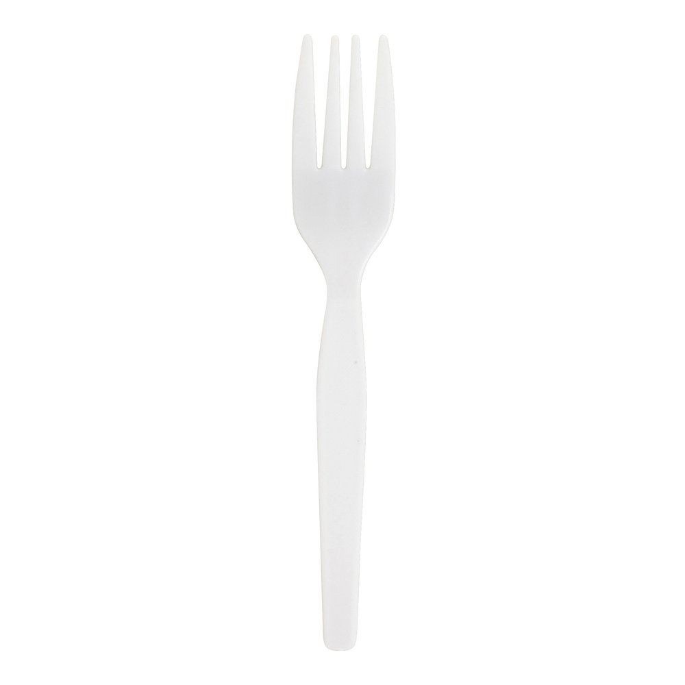 Genuine Joe Medium-Heavyweight Plastic Forks - 1 Piece(s) - Fork - 1 x Fork - Disposable - White - 1000 / Carton. Picture 6