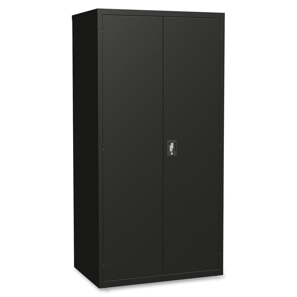 Lorell Fortress Series Storage Cabinet - 36" Width x 24" Depth x 72" Height - 5 x Shelf(ves) - Hinged Door(s) - Sturdy, Recessed Locking Handle, Removable Lock, Durable, Storage Space - Black - Powder. Picture 8