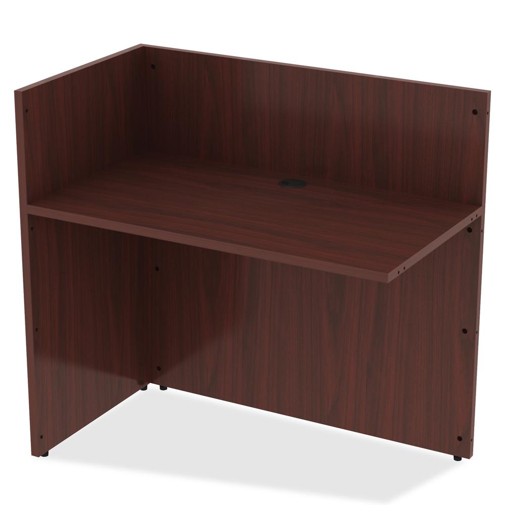 Lorell Essentials Series Reception Return - 41.5" Height x 42" Width x 24" Depth - Finish: Mahogany Laminate - 1 Each. Picture 3