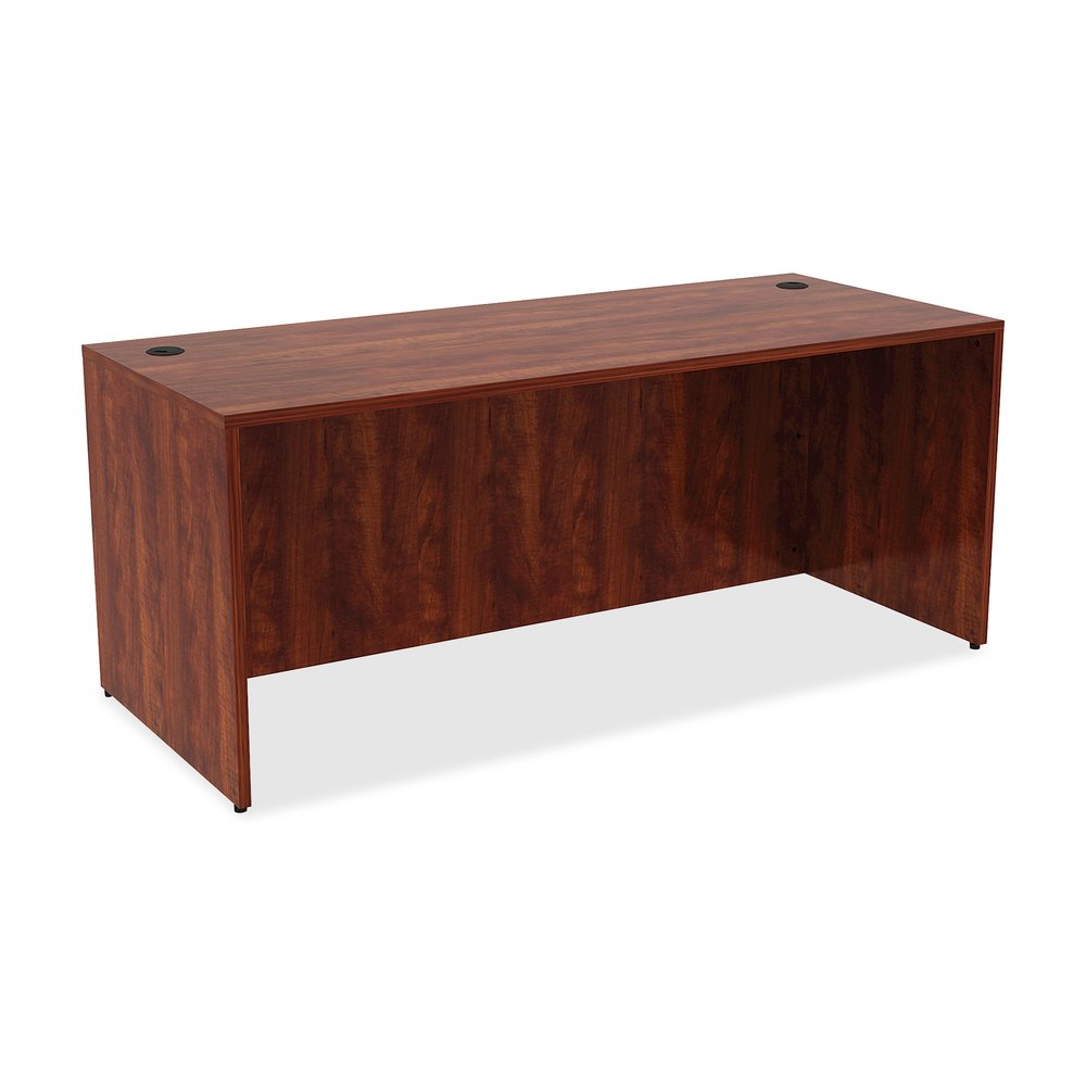 Lorell Essentials Series Rectangular Desk Shell - 29.5" Height x 70.9" Width x 29.5" Depth Desk - Material: Metal - Finish: Cherry Laminate - 1 Each. Picture 9