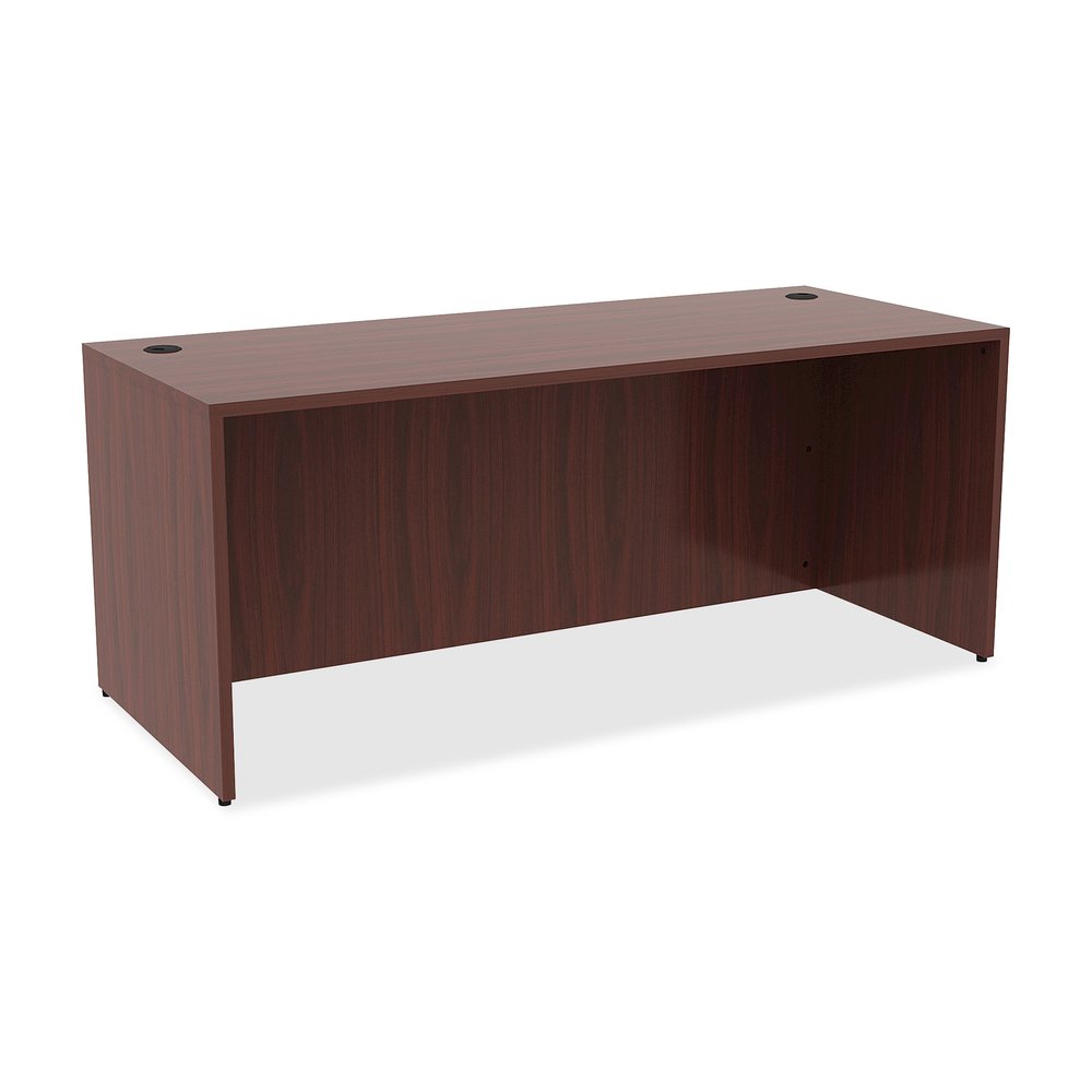 Lorell Essentials Series Rectangular Desk Shell - 29.5" Height x 70.9" Width x 29.5" Depth Desk - Material: Laminate - Finish: Mahogany - Floor Glide, Adjustable Glide, Lockable - For Office - 1 Each. Picture 9