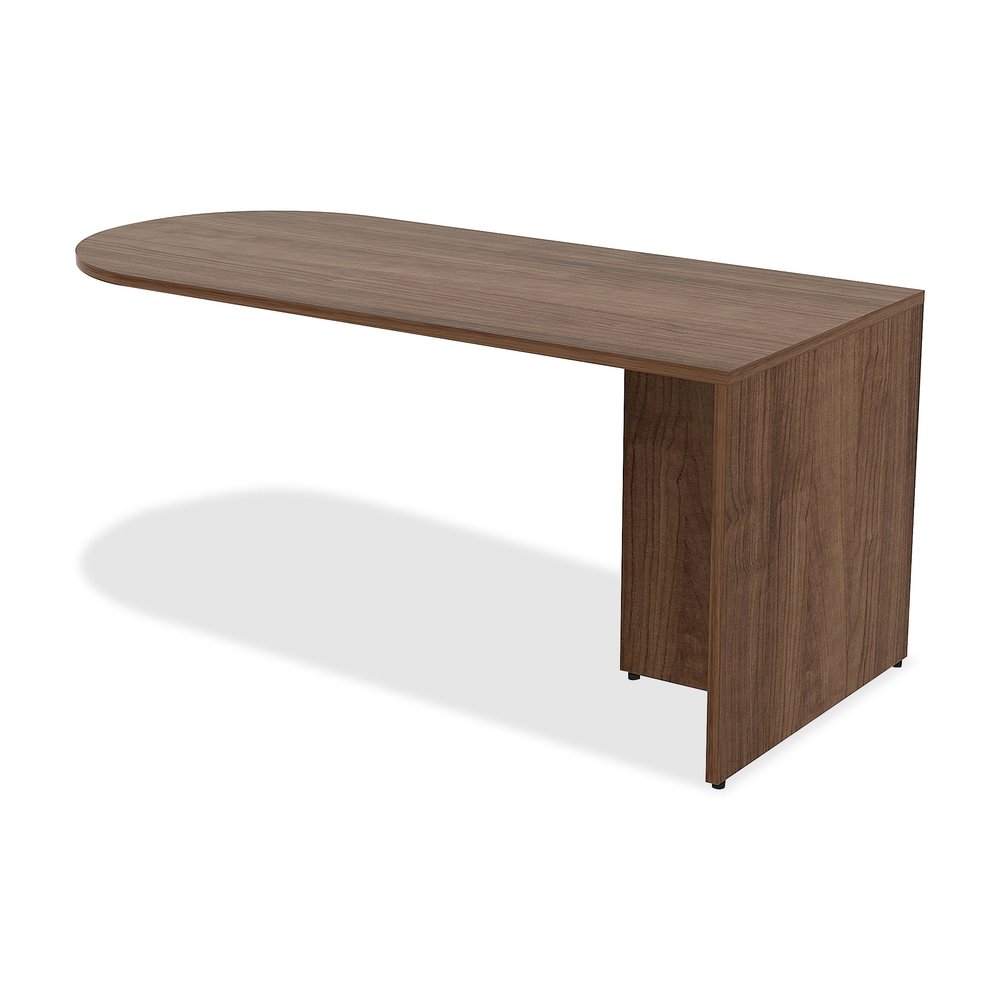 Lorell Essentials Series Peninsula Desk Box 1 of 2 - 29.5" Height x 30" Width x 66" Depth - Reeded Edge - Material: Metal - Finish: Walnut, Laminate - Durable, Heavy Duty, Ball-bearing Suspension - Fo. Picture 9
