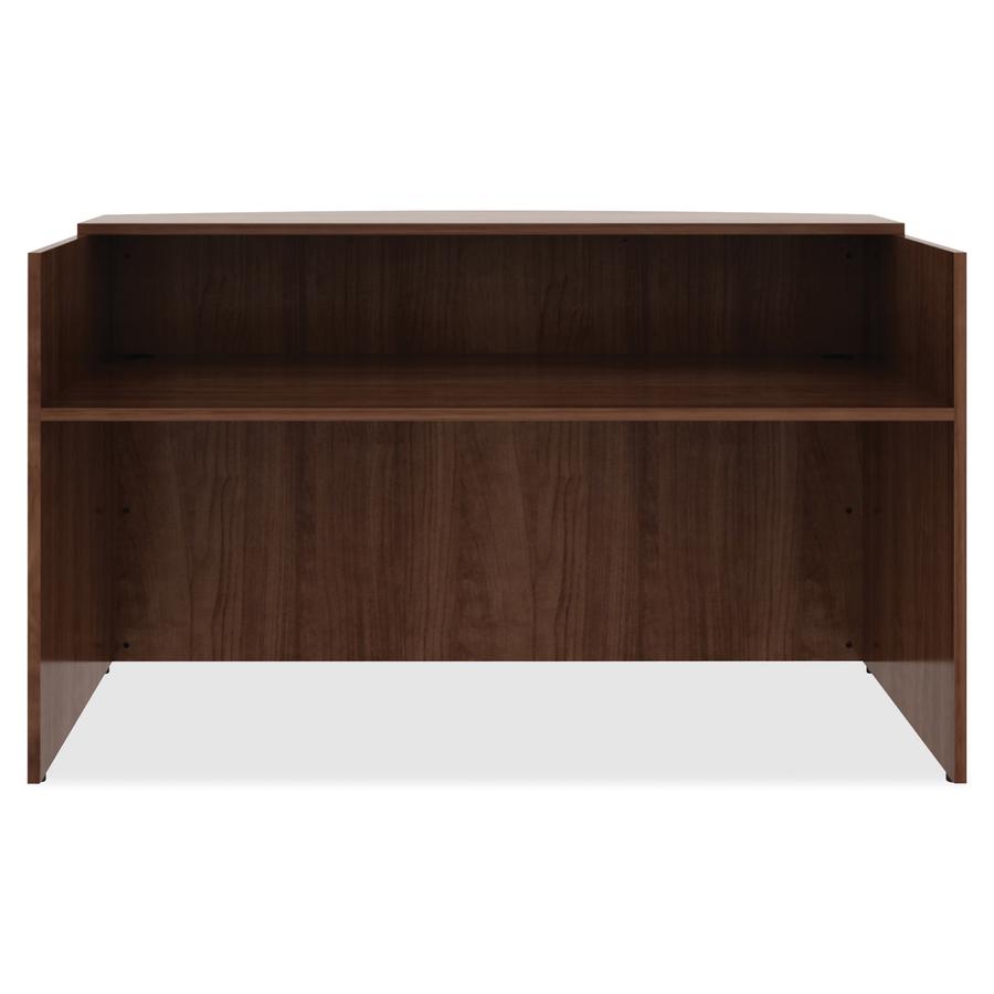 Lorell Essentials Series Front Reception Desk - 42.5" Height x 72" Width x 36" Depth - Material: Metal - Finish: Walnut, Laminate - 1 Each. Picture 8