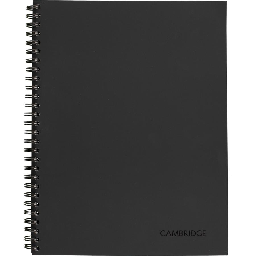 Mead Limited Meeting Notebook - 80 Pages - Wire Bound - Both Side Ruling Surface - Ruled - 7 1/4" x 9 1/2" - Black Cover - Perforated, Dual Sided - Recycled - 1 Each. Picture 3