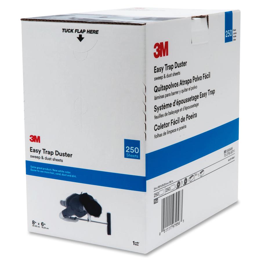 3M Easy Trap Duster - 8" Width x 6" Depth - Perforated, Disposable, Launderable, Disposable - White - 1 Carton. Picture 6