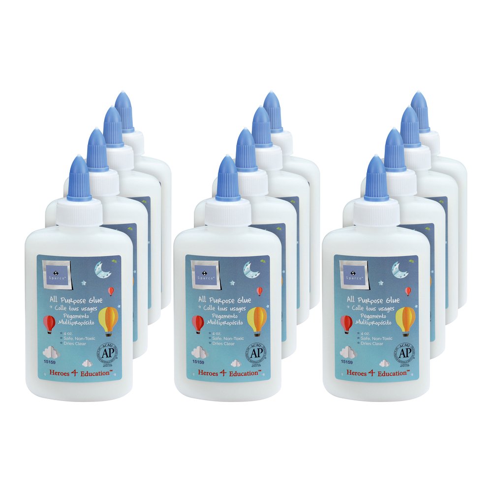 Sparco Washable School Glue - 4 fl oz - White - 12 / Box. Picture 5
