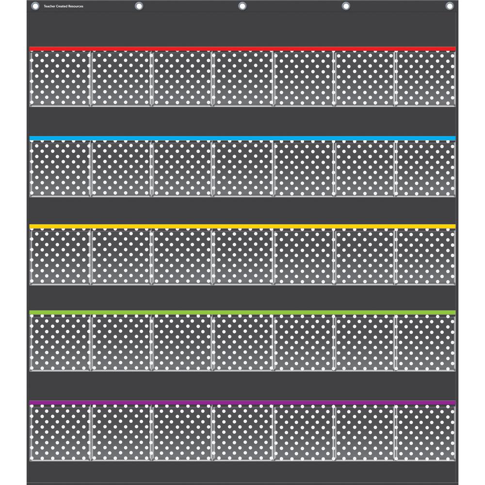 Teacher Created Resources Black Dots Storage Pocket Chart - Theme/Subject: Learning - Skill Learning: Chart - 1 Each. Picture 3