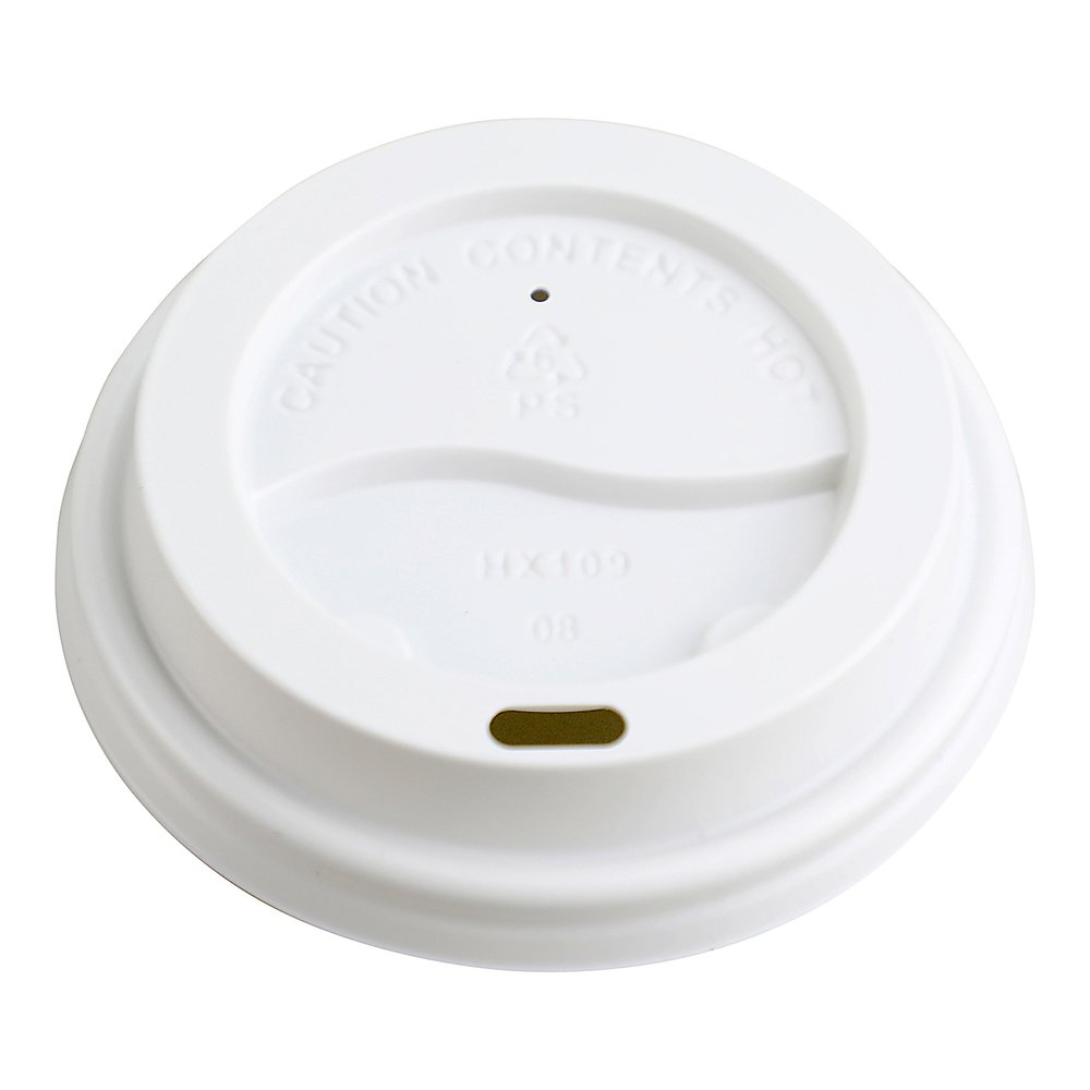 Genuine Joe Raised Siphole Hot Cup Lids - Round - White - 50/Pack - 20 / Carton. Picture 4