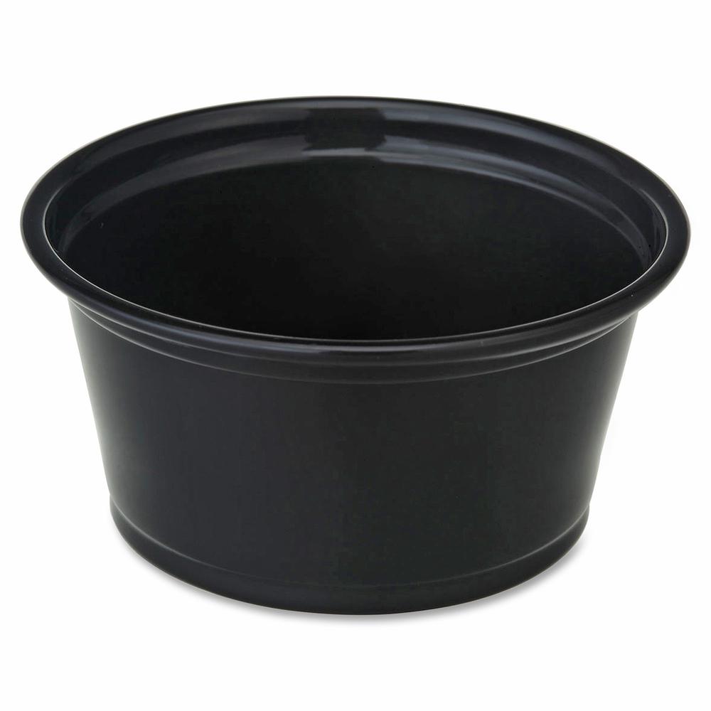 Genuine Joe 2 oz Portion Cups - 2 fl oz - Black - Polystyrene - 50/Bag - 50 / Carton. Picture 2