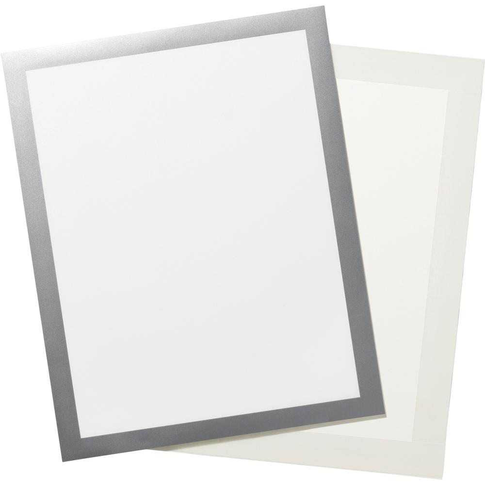 DURABLE&reg; DURAFRAME&reg; Self-Adhesive Magnetic Tabloid Sign Holder - Horizontal or Vertical, 12.25" x 18" Frame Size - Holds 11" x 17" Insert, 2 -Pack, Silver. Picture 3