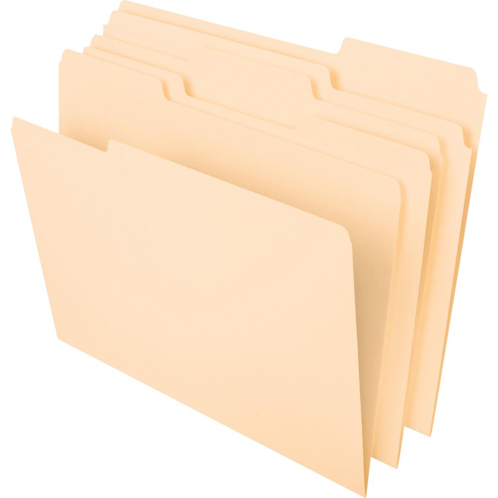 Pendaflex 1/3 Tab Cut Letter Expanding File - 8 1/2" x 11" - 3/4" Expansion - Assorted Tab Position - Manila - 50 / Box. Picture 2