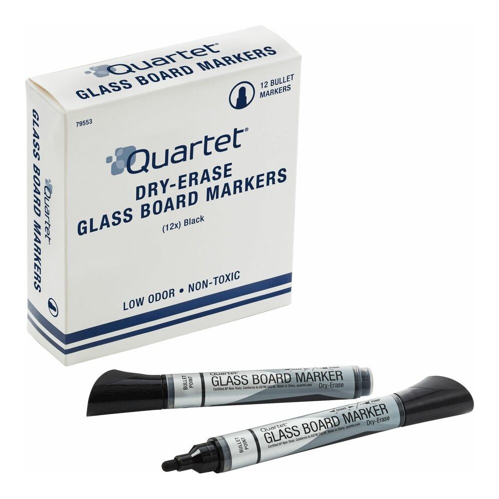 Quartet Premium Dry-Erase Markers for Glass Boards - Erasable - Black Ink - 1 Dozen. Picture 7