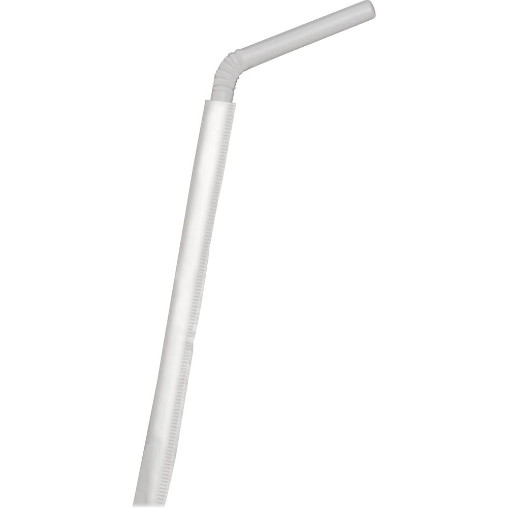 D&W Dispoz-o Straws - 7.8" Length - Polypropylene - 1600 / Carton - Translucent. Picture 2