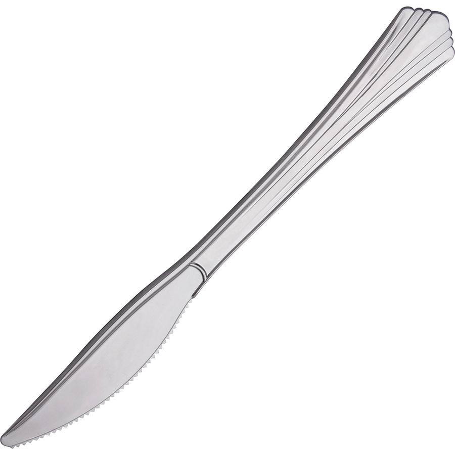 Reflections Plastic Knife - Knife - 1 x Knife - Breakroom - Disposable - Silver - 40/Pack - 15 / Carton. Picture 2