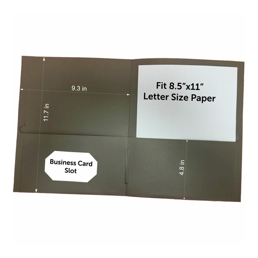 Business Source Letter Portfolio - 8 1/2" x 11" - 125 Sheets Capacity - Inside Front & Back Pocket - Gray - Card Holder - 1 Box. Picture 5