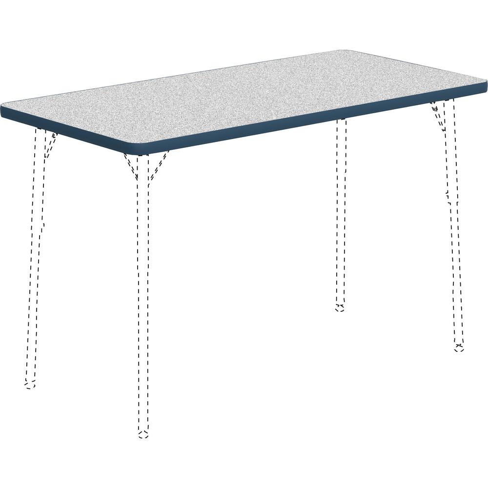 Lorell Classroom Activity Tabletop - Gray Nebula, High Pressure Laminate (HPL) Rectangle Top - 48" Table Top Width x 24" Table Top Depth x 1.13" Table Top Thickness - Classroom - Assembly Required - 1. Picture 2