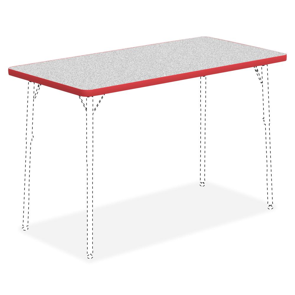 Lorell Classroom Activity Tabletop - Gray Nebula Rectangle, High Pressure Laminate (HPL) Top - 48" Table Top Width x 24" Table Top Depth x 1.13" Table Top Thickness - Assembly Required - 1 Each. Picture 3