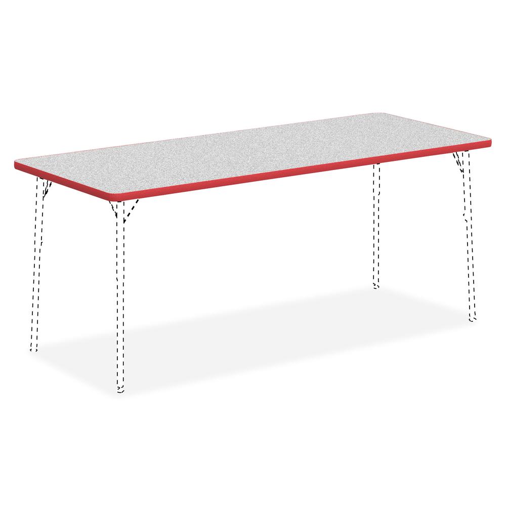 Lorell Classroom Activity Tabletop - Gray Nebula, High Pressure Laminate (HPL) Rectangle Top - 72" Table Top Width x 30" Table Top Depth x 1.13" Table Top Thickness - Classroom - Assembly Required - 1. Picture 2
