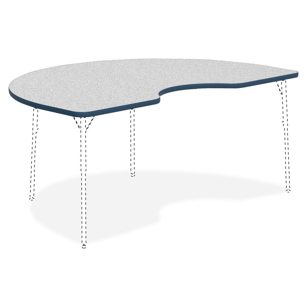 Lorell Classroom Activity Tabletop - Gray Nebula, High Pressure Laminate (HPL) Kidney-shaped Top - 72" Table Top Width x 48" Table Top Depth x 1.13" Table Top Thickness - Classroom - 1 Each. Picture 3