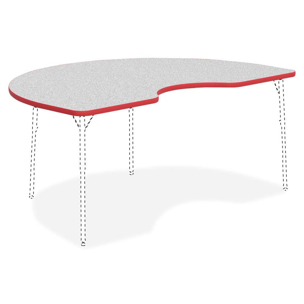 Lorell Classroom Activity Tabletop - Gray Nebula Kidney-shaped, High Pressure Laminate (HPL) Top - 72" Table Top Width x 48" Table Top Depth x 1.13" Table Top Thickness - Assembly Required - 1 Each. Picture 3