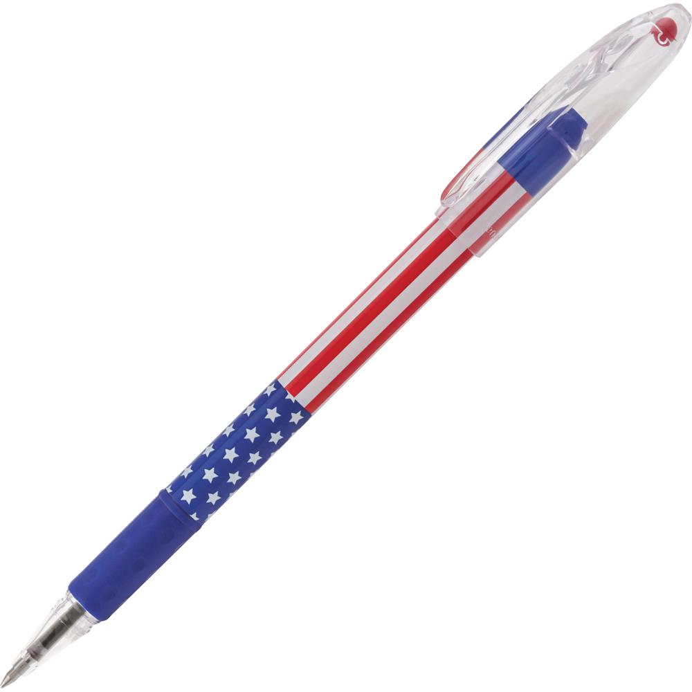 Pentel R.S.V.P. Stars/Stripes Edition Ballpoint Pen - 0.7 mm Pen Point Size - Refillable - Black - 1 Dozen. Picture 2