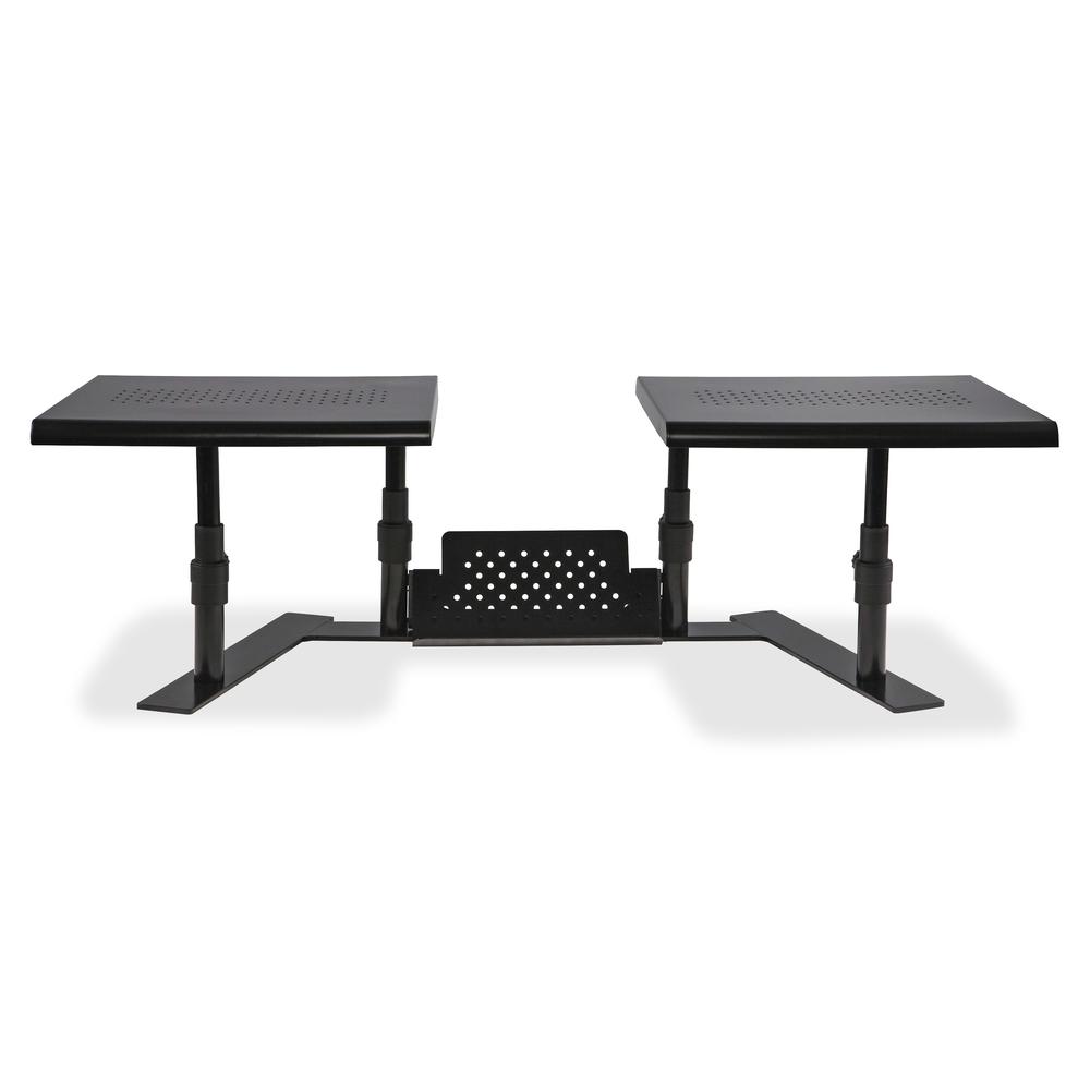Allsop Metal Art ErgoTwin Height Adjustable Dual Monitor Stand - (31883) - 20 lb Load Capacity - 8.4" Height x 32" Width x 14" Depth - Desktop - Steel - Pearl Black. Picture 6