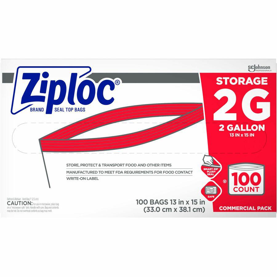 Ziploc&reg; 2-Gallon Storage Bags - Extra Large Size - 2 gal Capacity - Clear - Food - 100 / Carton. Picture 8
