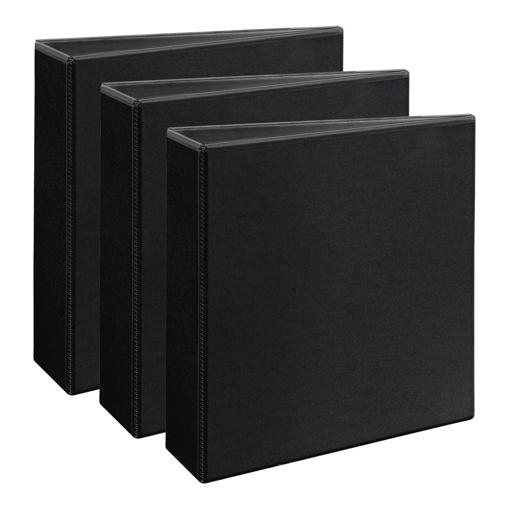 Avery&reg; Durable View Binders - EZD Rings - 3" Binder Capacity - Letter - 8 1/2" x 11" Sheet Size - 670 Sheet Capacity - 3 Ring - Fastener: D-Ring - Pocket: 4, Internal - Poly - Black - Recycled - E. Picture 5
