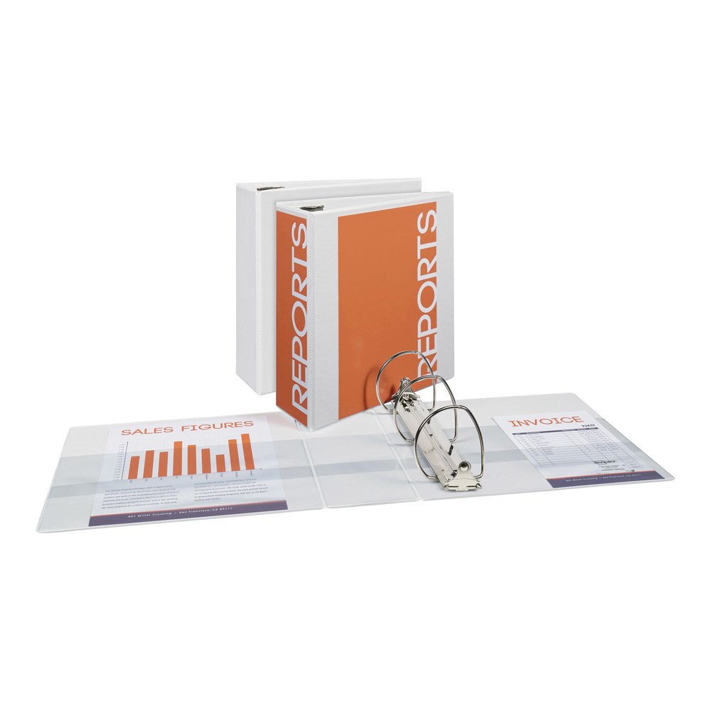 Avery&reg; Durable View Binders - EZD Rings - 4" Binder Capacity - Letter - 8 1/2" x 11" Sheet Size - 780 Sheet Capacity - 3 Ring - Fastener: D-Ring - Pocket: 4, Internal - Poly - White - Recycled - E. Picture 5