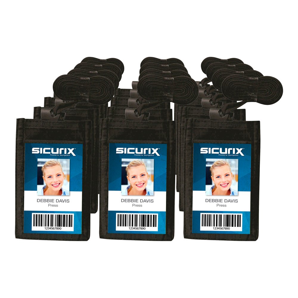 SICURIX Carrying Case (Pouch) Business Card - Black - Nylon Body - 3" Height x 0.4" Width - 12 / Box. Picture 7