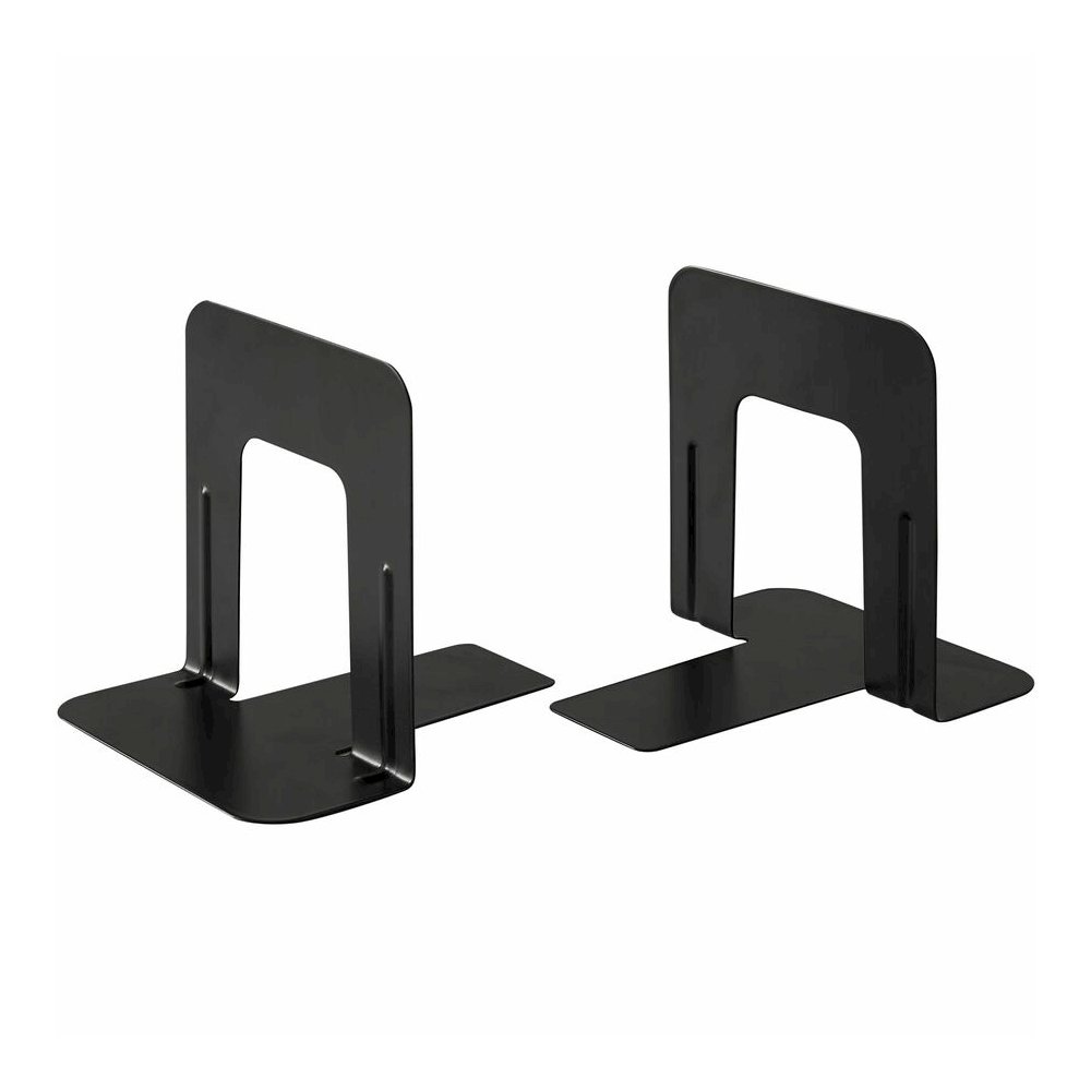 Business Source Heavy-gauge Steel Book Supports - 5.25" Height x 5" Width x 4.75" Depth - Desktop - Non-skid Base, Scratch Resistant, Stain Resistant - Black - Steel - 2/Pair - 6 / Box. Picture 8