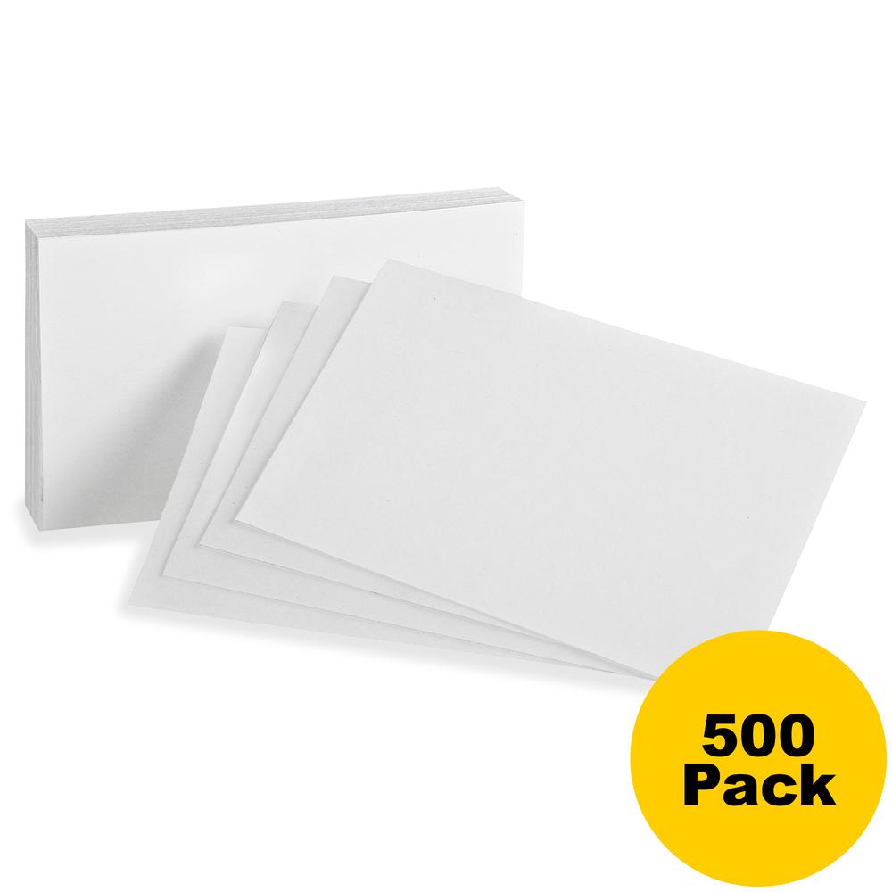 Oxford Plain Index Cards - 3" x 5" - 85 lb Basis Weight - Sustainable Forestry Initiative (SFI) - White - 100/Pack - 5 / Bundle. Picture 3