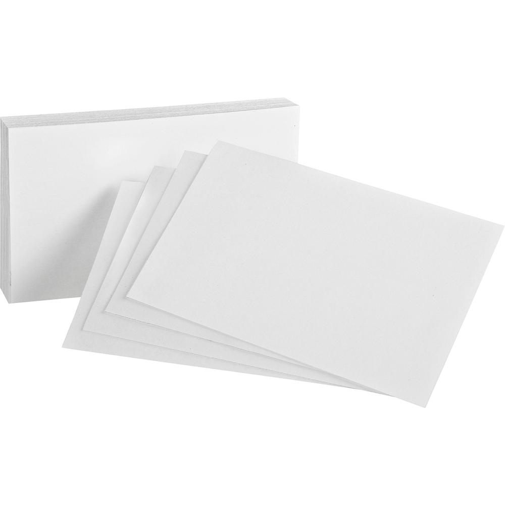 Oxford Plain Index Cards - 4" x 6" - 85 lb Basis Weight - Sustainable Forestry Initiative (SFI) - White - 100/Pack - 5 / Bundle. Picture 2