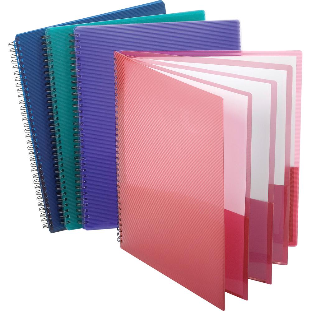 Oxford Letter Pocket Folder - 8 1/2" x 11" - 200 Sheets Capacity - 8 Pocket - Poly - Assorted - 5 / Bundle. Picture 2