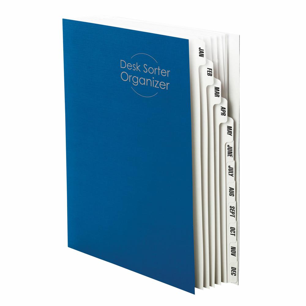 Smead Letter Recycled Organizer Folder - 8 1/2" x 11" - 12 Divider(s) - Blue - 35% Recycled - 1 Each. Picture 2
