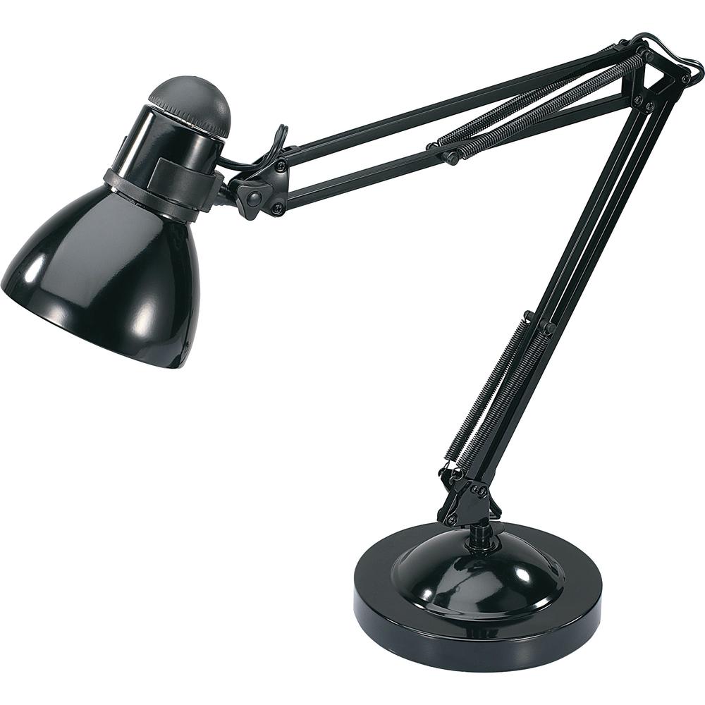 Lorell Architect LED Desk Lamp with Clamp - 10 W LED Bulb - Desk Mountable - Black - for Desk, Table. Picture 2