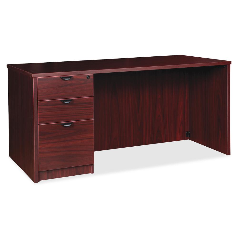 Lorell Prominence 2.0 Left-Pedestal Desk - Rectangle - 1" Thickness Top, 29" Height x 72" Width x 36" Depth - Total Drawer(s): 3 - Single Pedestal on Left Side - Band Edge - Material: Particleboard - . Picture 4