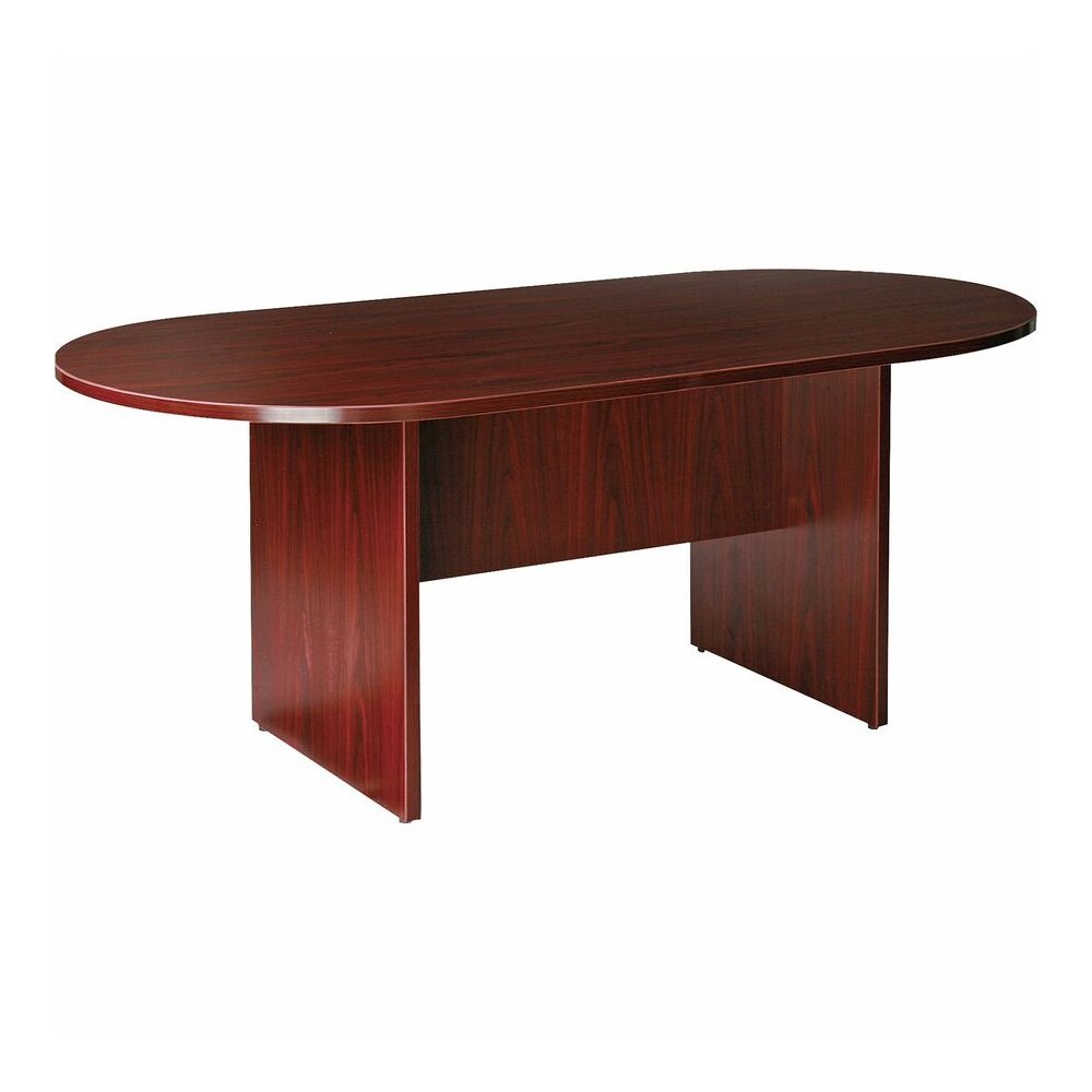 Lorell Prominence 2.0 Racetrack Conference Table - 72" x 36"29" Table, 1" Top, 0.1" Edge - Material: Particleboard, Thermofused Melamine (TFM) - Finish: Mahogany - Modesty Panel. Picture 4