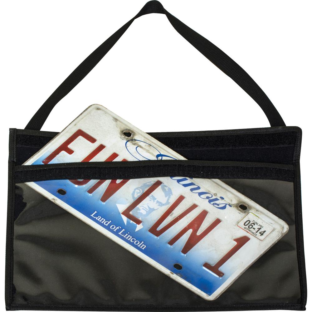 C-Line License Plate Holder - Support 13" x 8.50" Media - 9.3" x 14" - Vinyl - 1 Each - Clear, Black, Black. Picture 2